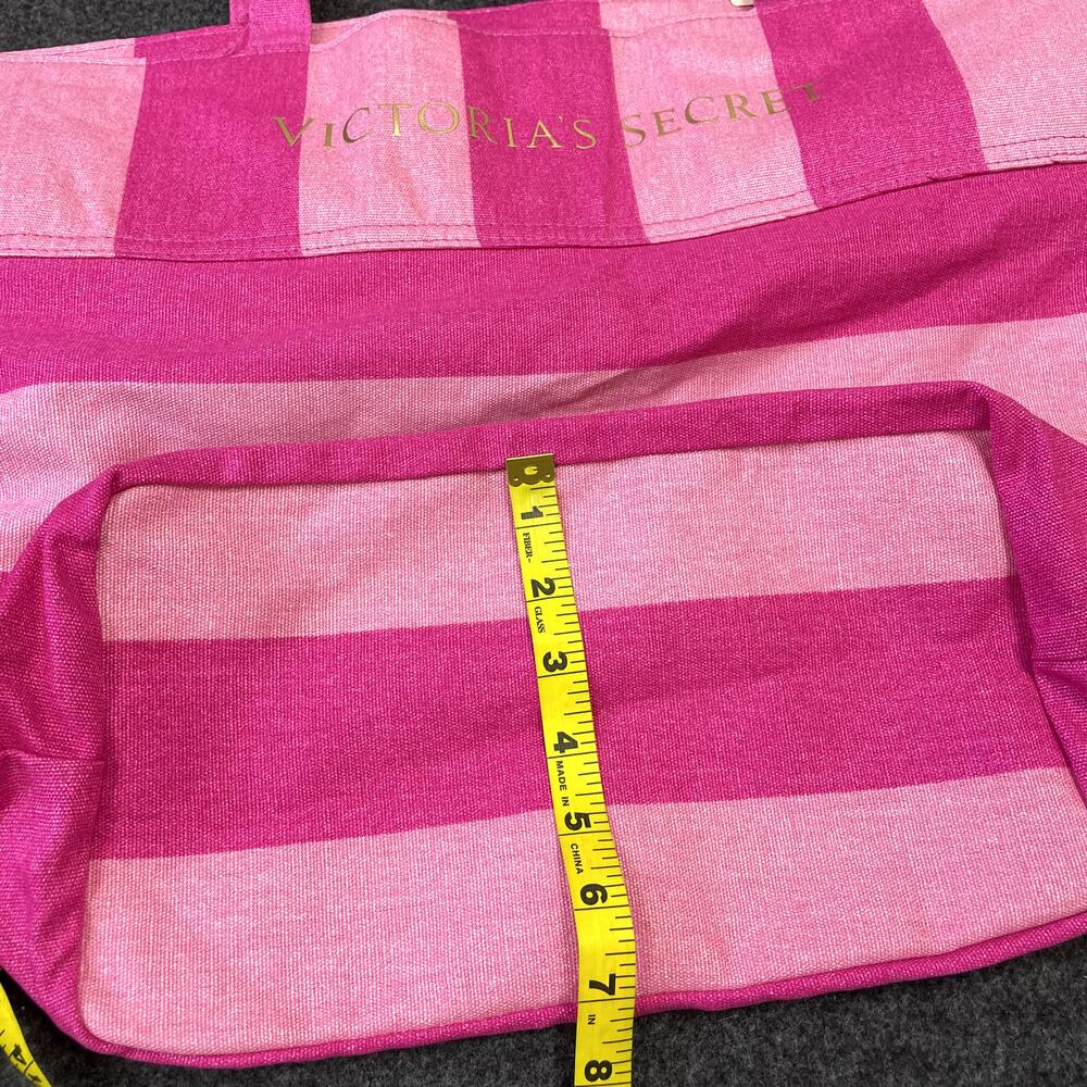 NWT Victoria's Secret  Shades of Pink Stripes Canvas Tote Bag - Picture 13 of 13